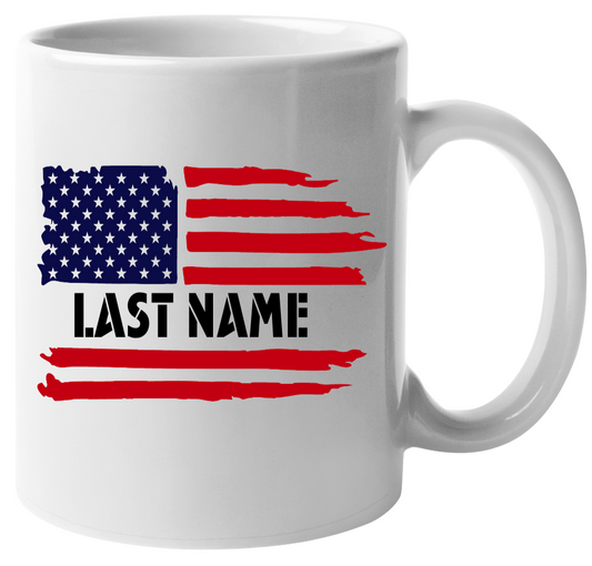 Personalized American Flag 11 oz. Ceramic Mug
