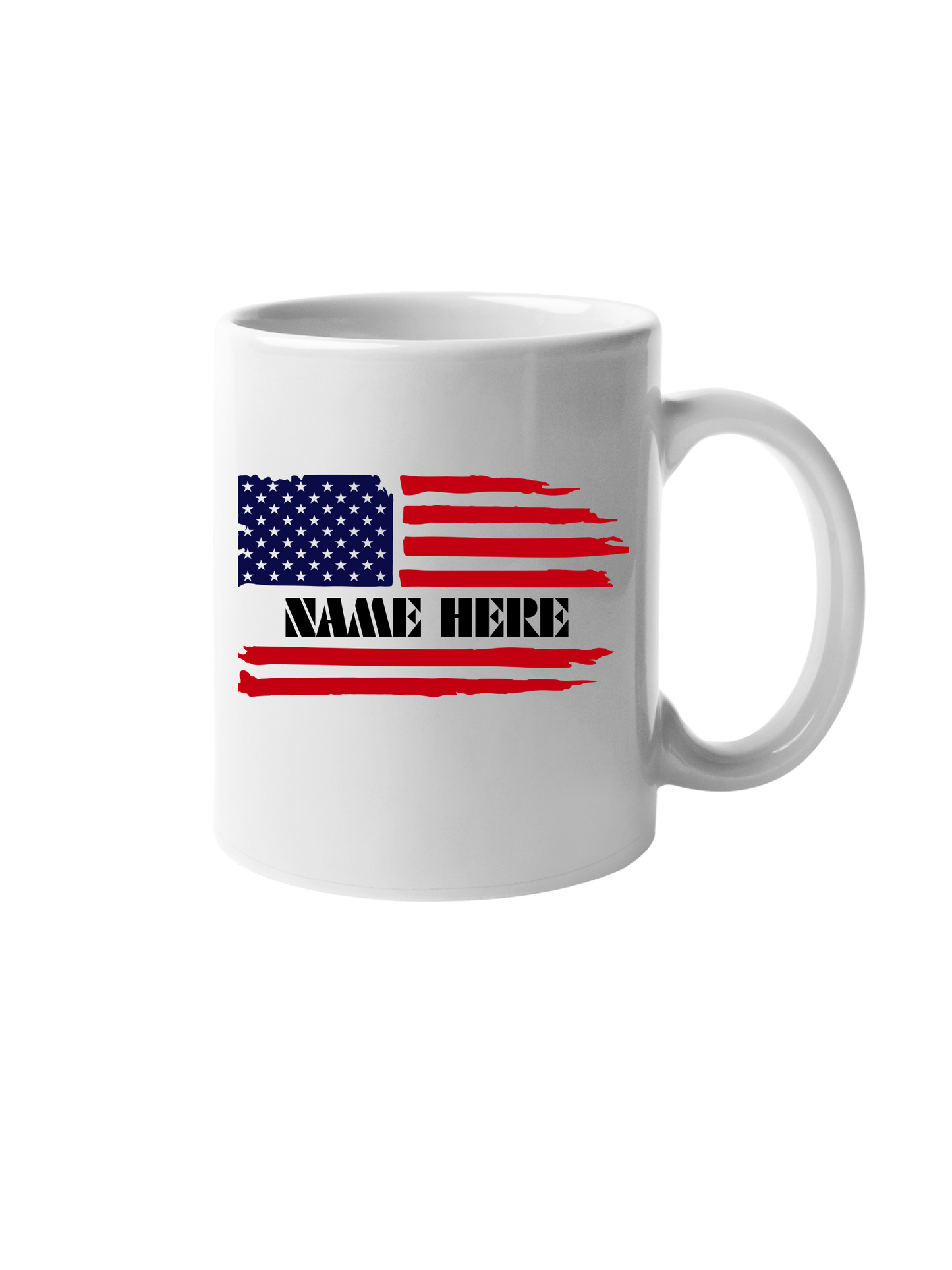 Personalized American Flag 11 oz. Ceramic Mug